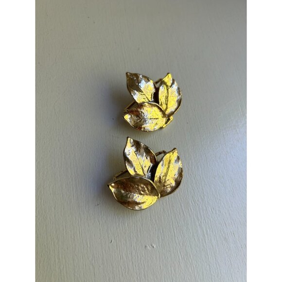 MIMI DI N 1981 Belt Buckle LEAVES Interlocking Gold Tone Metal Vintage Signed - Picture 3 of 9